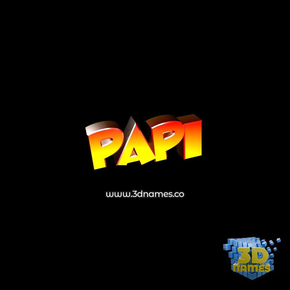 papi in Black Background style - 3D name wallpaper