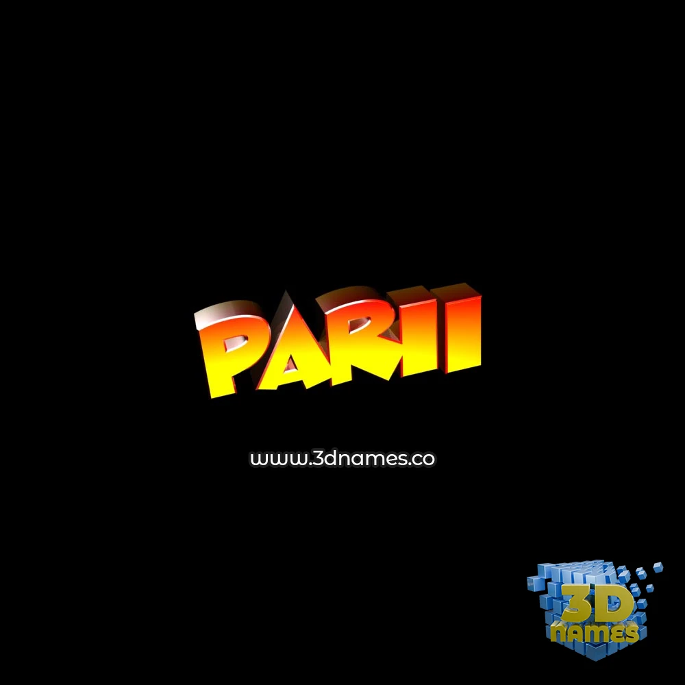 parii in Black Background style - 3D name wallpaper
