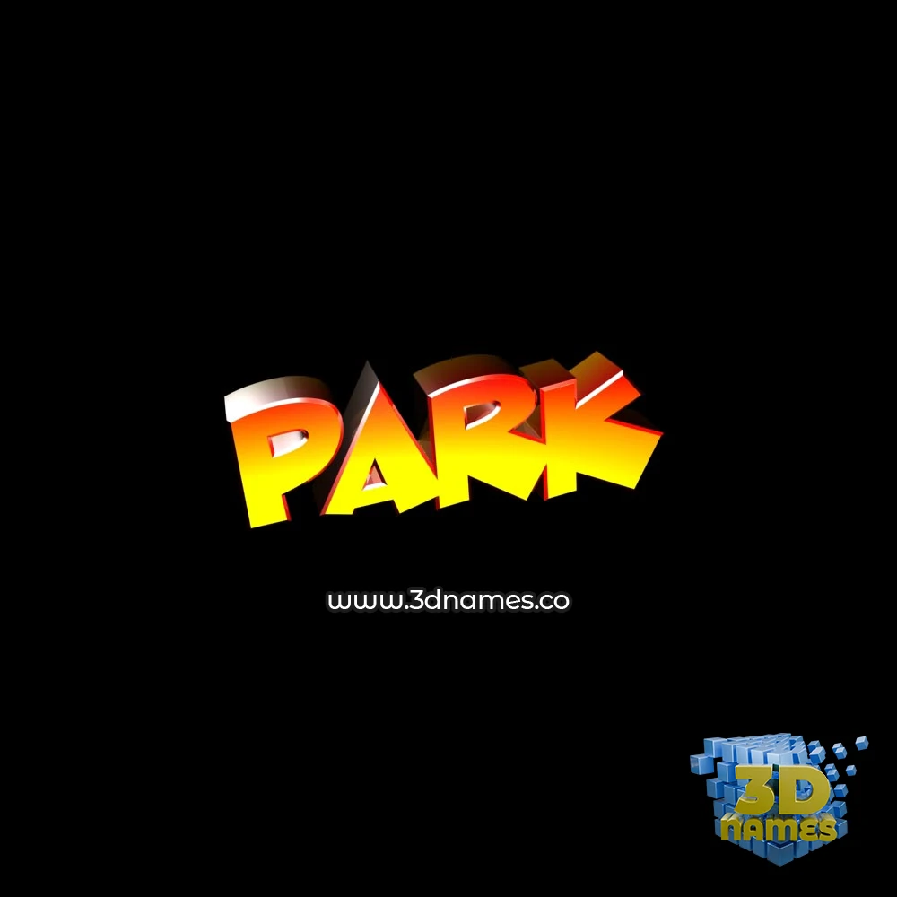 park in Black Background style - 3D name wallpaper