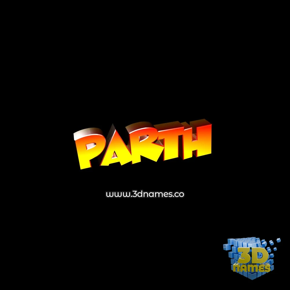 parth in Black Background style - 3D name wallpaper