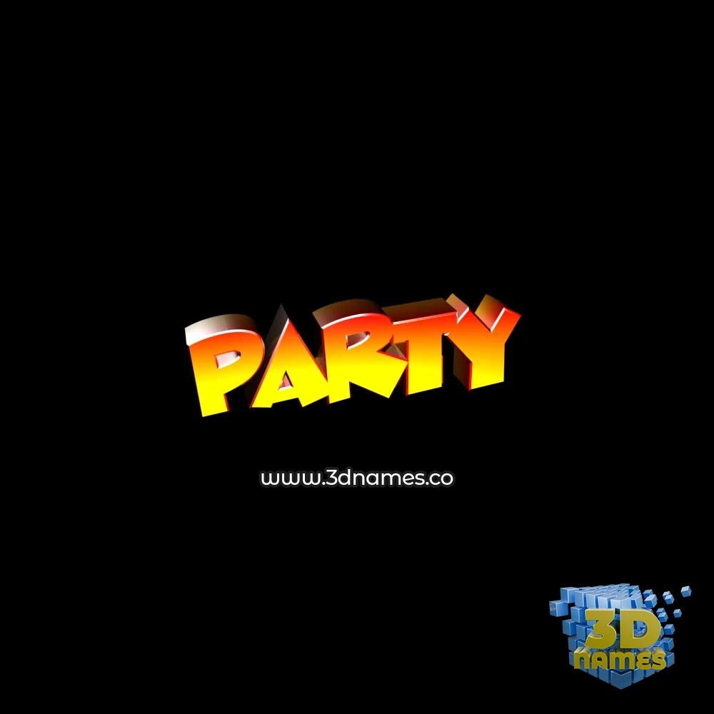 party in Black Background style - 3D name wallpaper