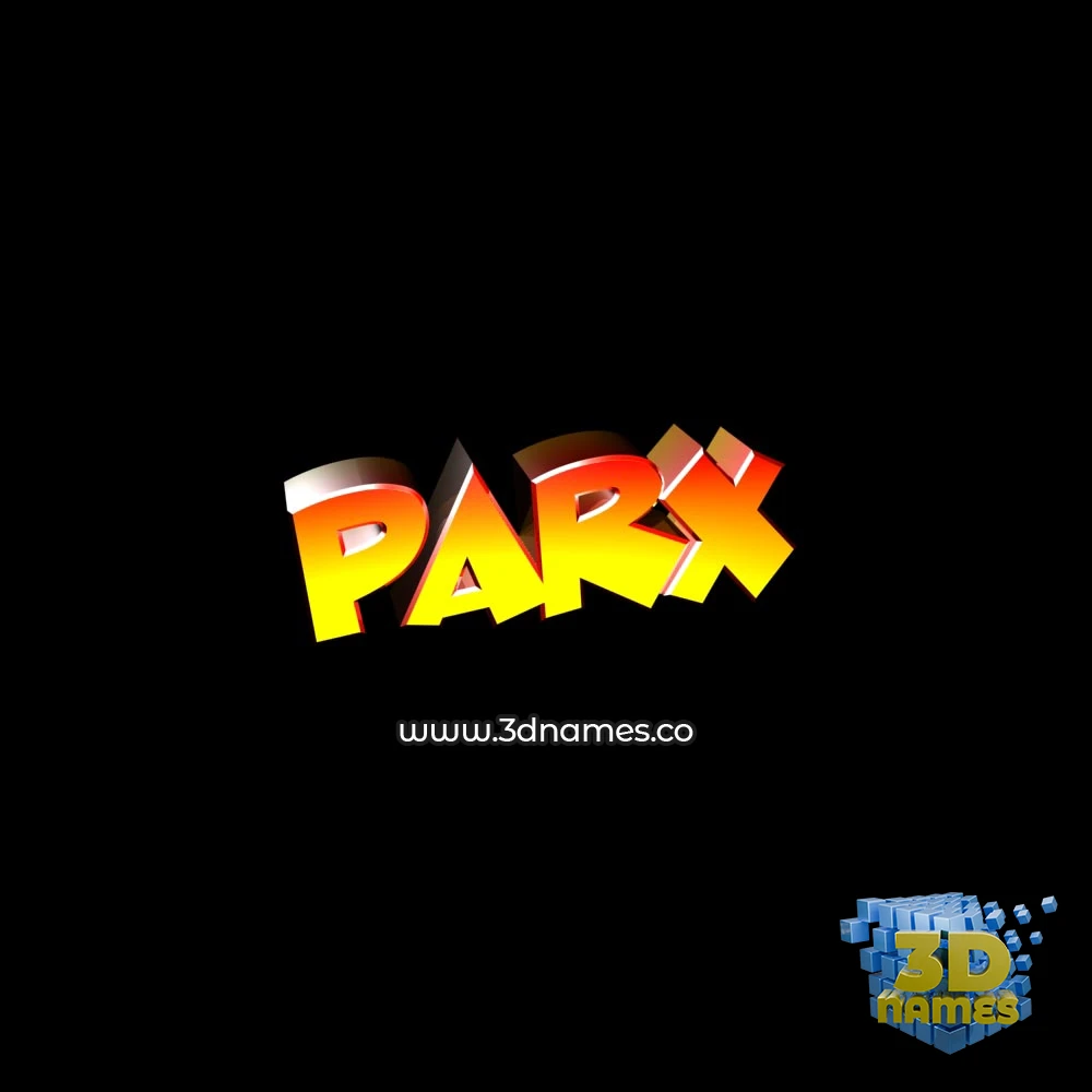 parx in Black Background style - 3D name wallpaper