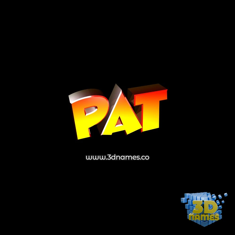 pat in Black Background style - 3D name wallpaper