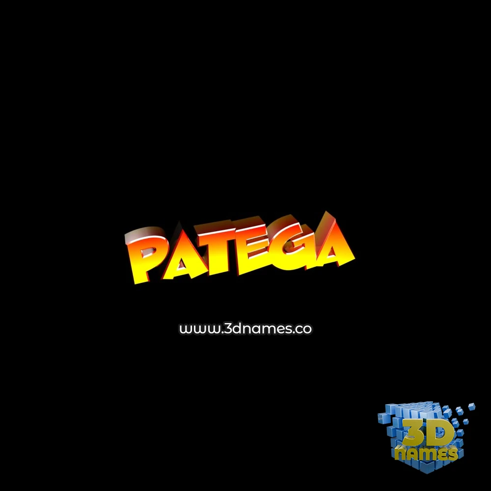 patega in Black Background style - 3D name wallpaper