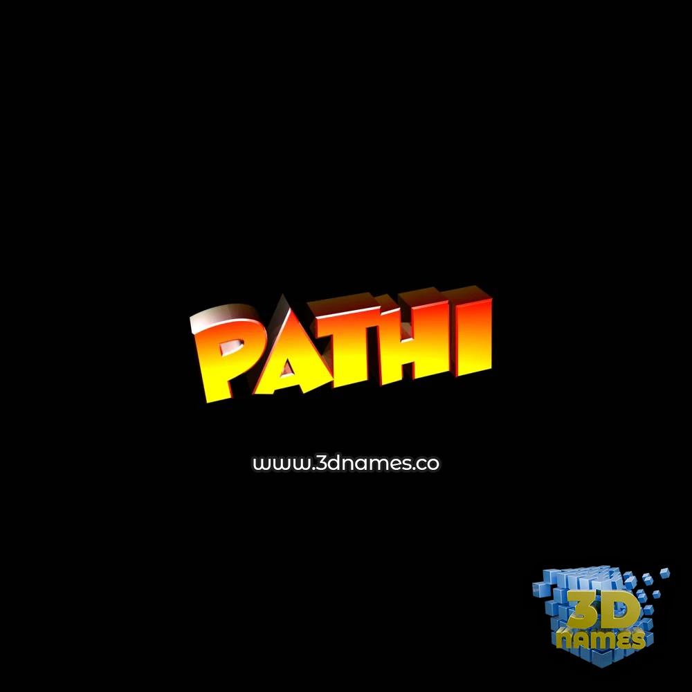 pathi in Black Background style - 3D name wallpaper