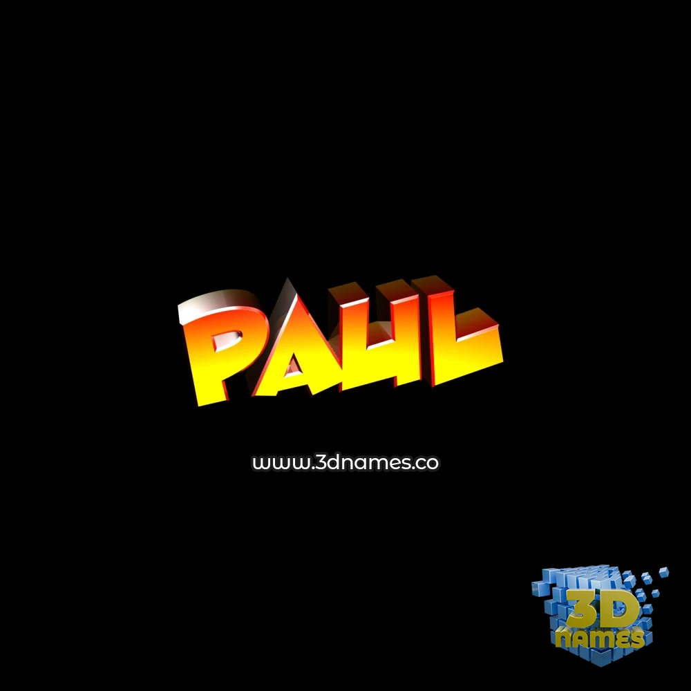 paul in Black Background style - 3D name wallpaper