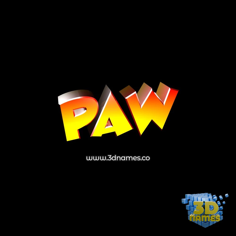 paw in Black Background style - 3D name wallpaper
