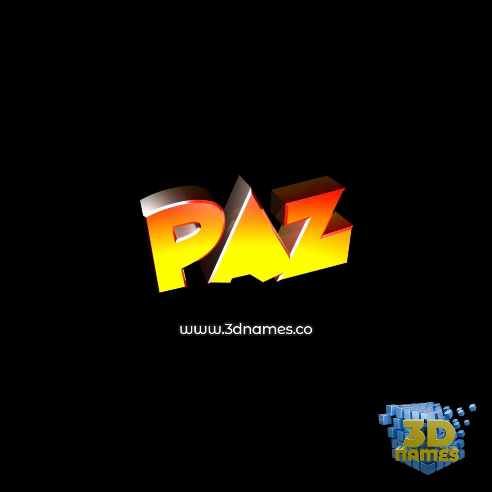 paz in Black Background style - 3D name wallpaper
