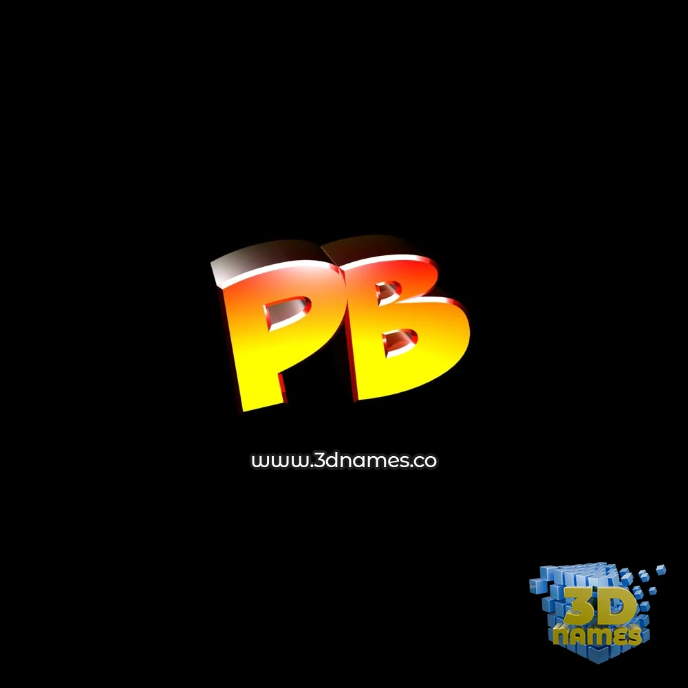 pb in Black Background style - 3D name wallpaper