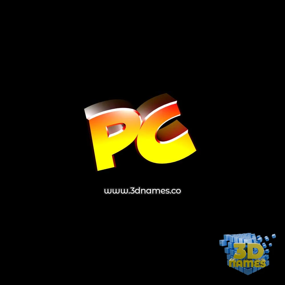 pc in Black Background style - 3D name wallpaper