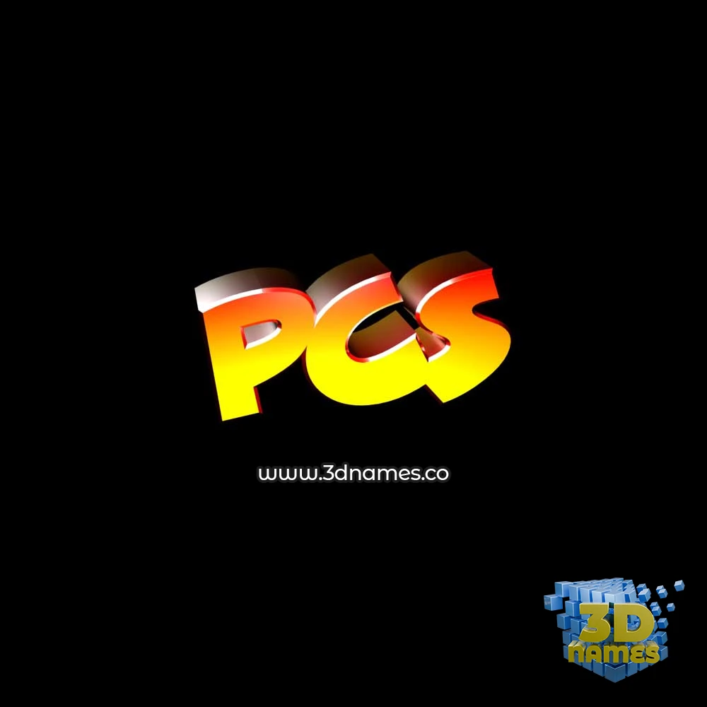 pcs in Black Background style - 3D name wallpaper