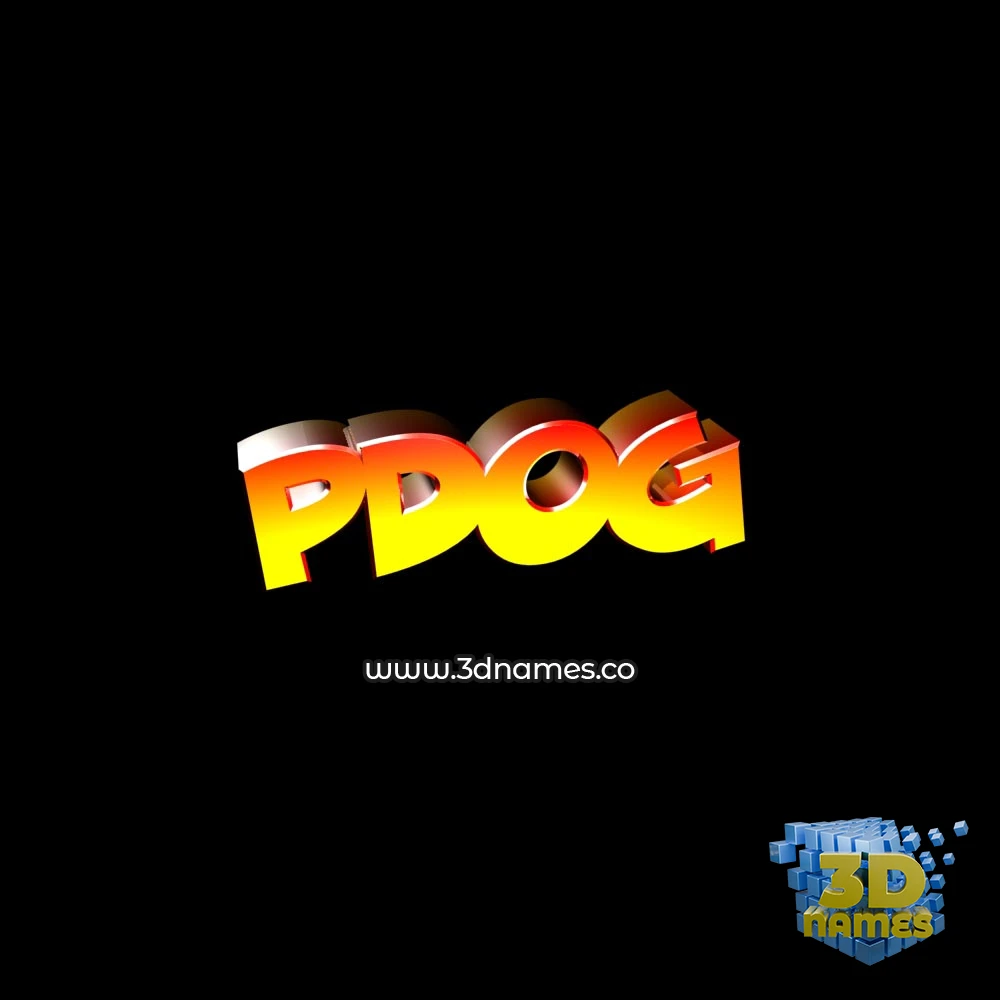 pdog in Black Background style - 3D name wallpaper
