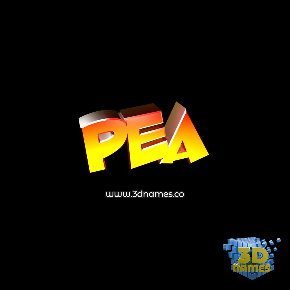 pea in Black Background style - 3D name wallpaper