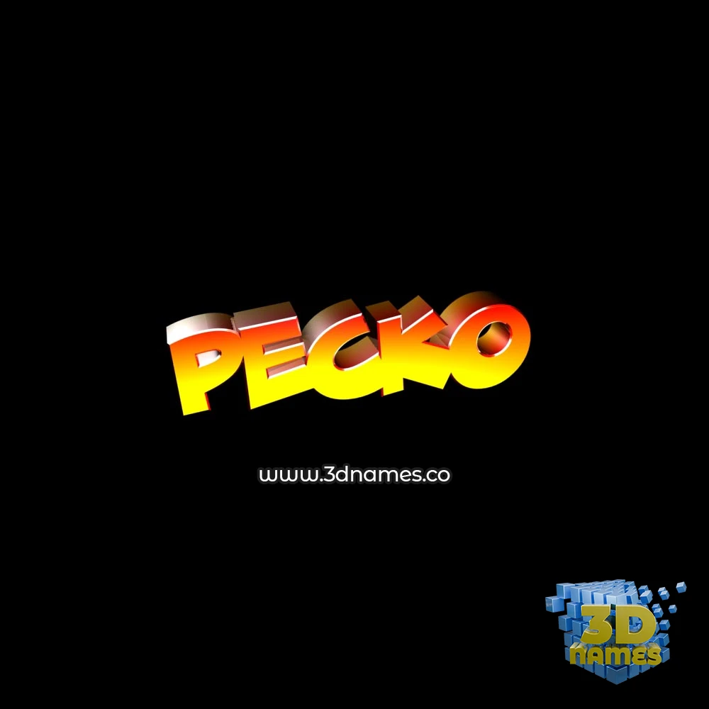 pecko in Black Background style - 3D name wallpaper