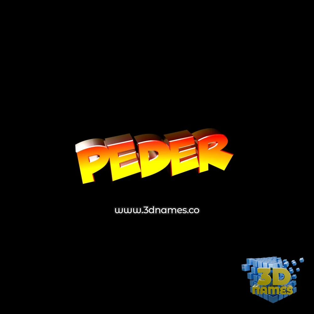 peder in Black Background style - 3D name wallpaper