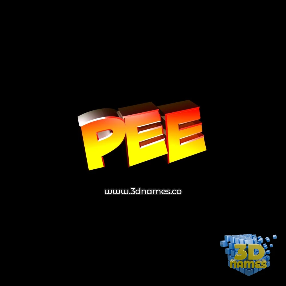 pee in Black Background style - 3D name wallpaper