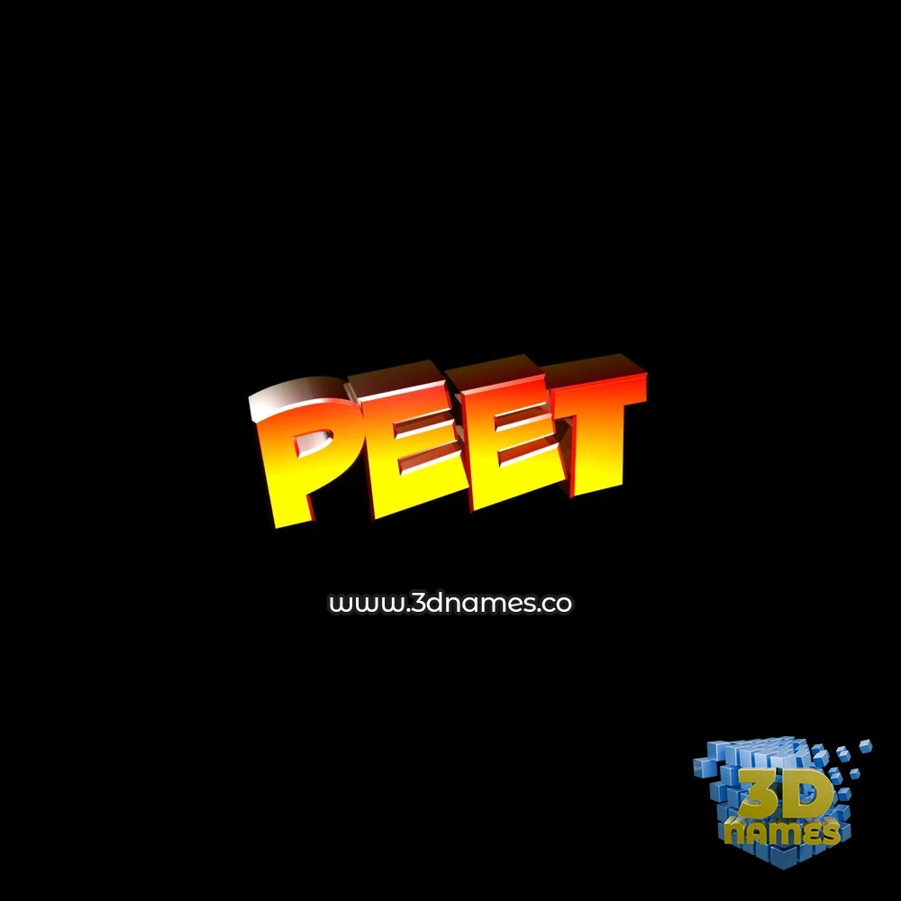 peet in Black Background style - 3D name wallpaper