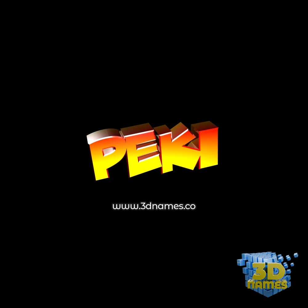 peki in Black Background style - 3D name wallpaper