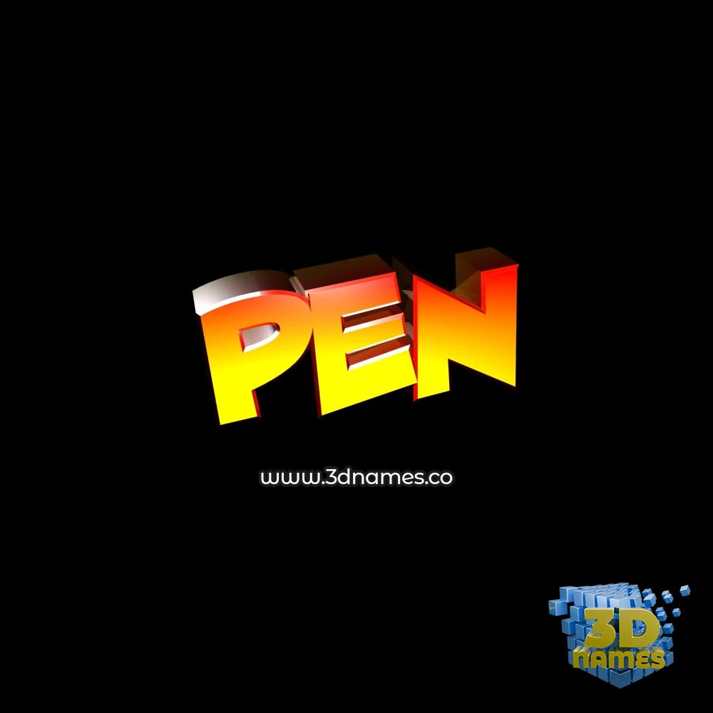 pen in Black Background style - 3D name wallpaper