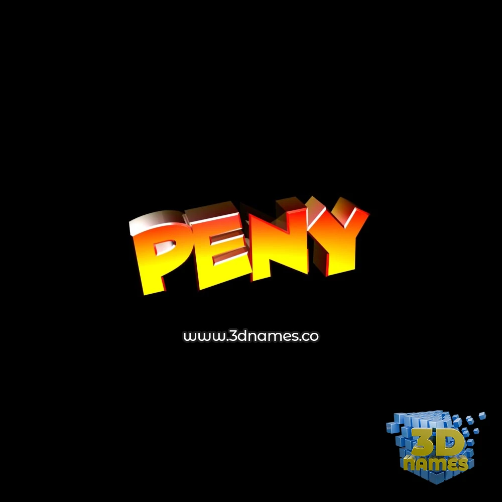 peny in Black Background style - 3D name wallpaper