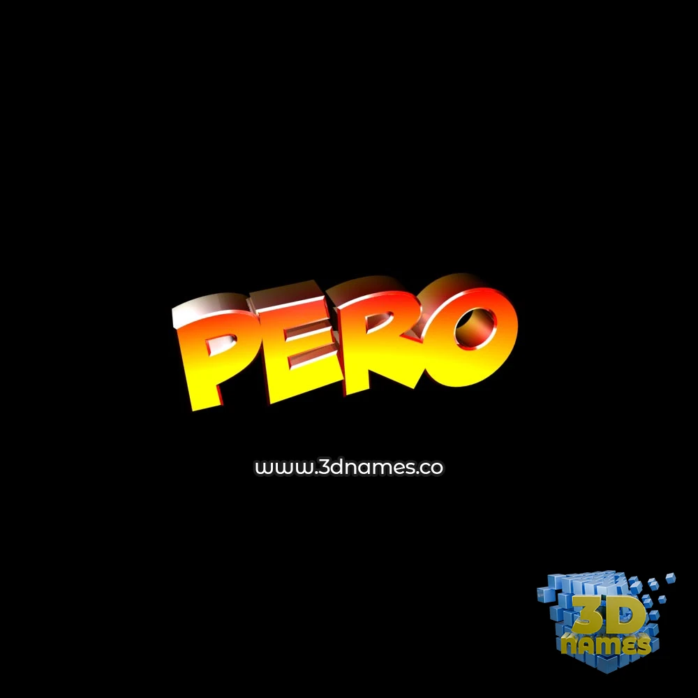 pero in Black Background style - 3D name wallpaper