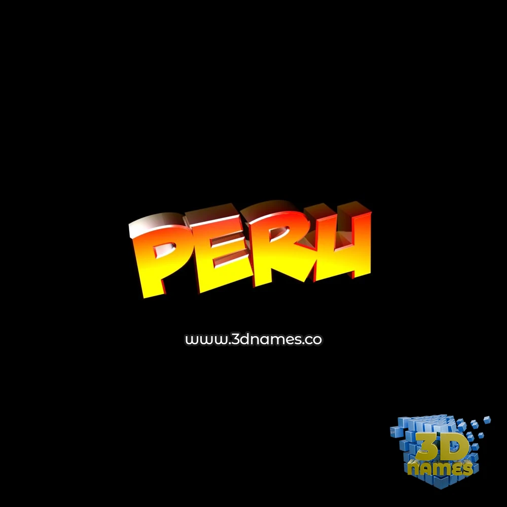 peru in Black Background style - 3D name wallpaper