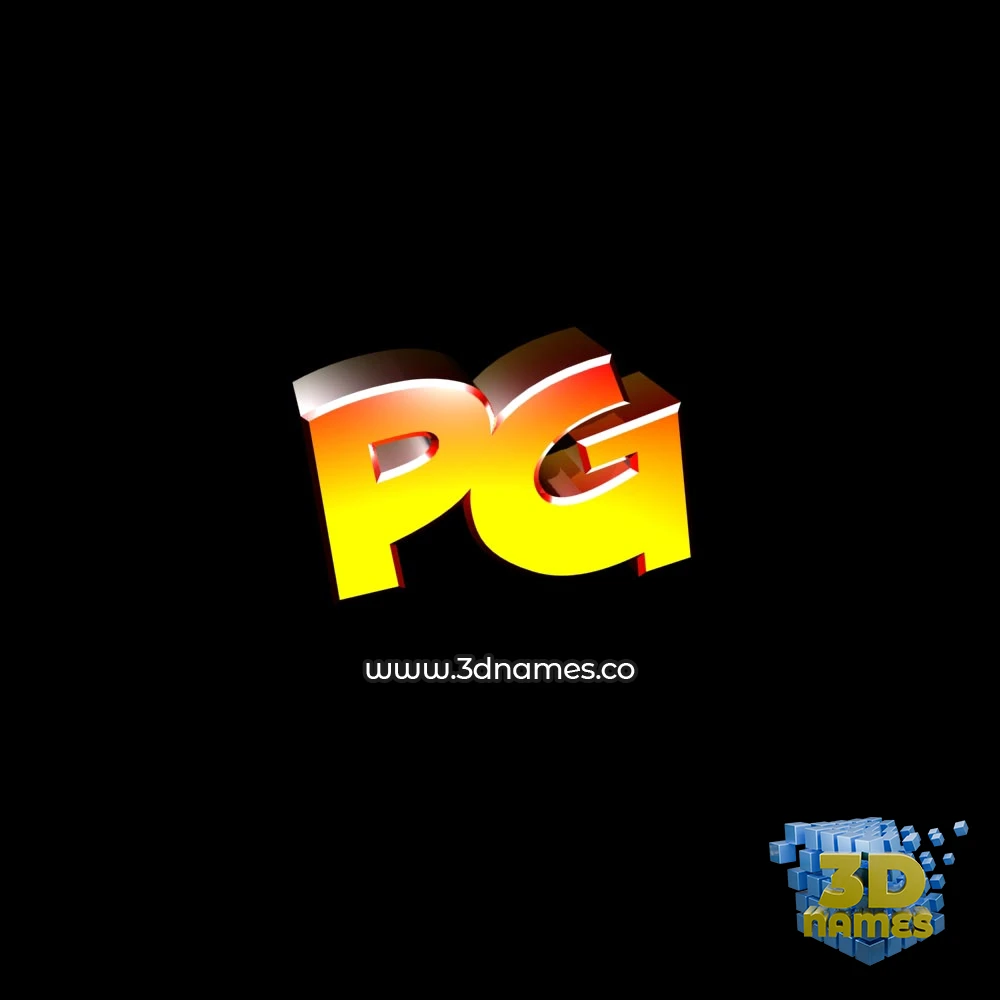 pg in Black Background style - 3D name wallpaper