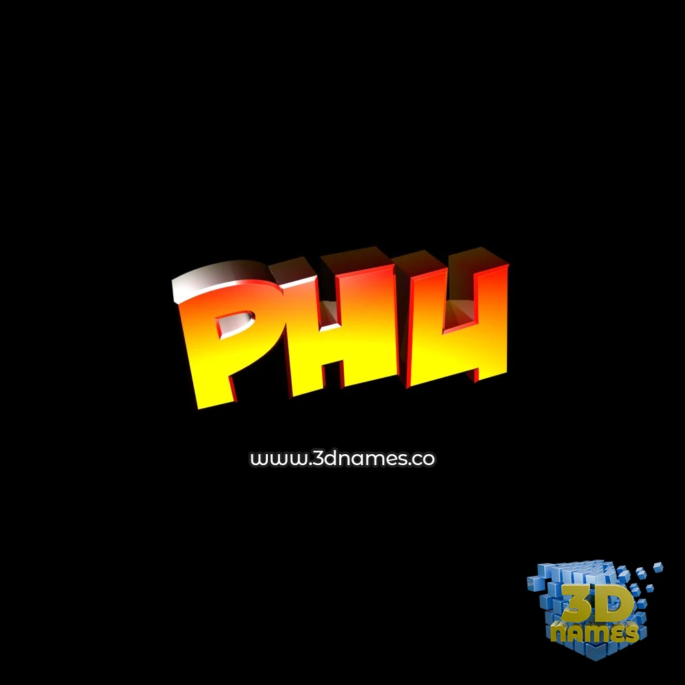 phu in Black Background style - 3D name wallpaper