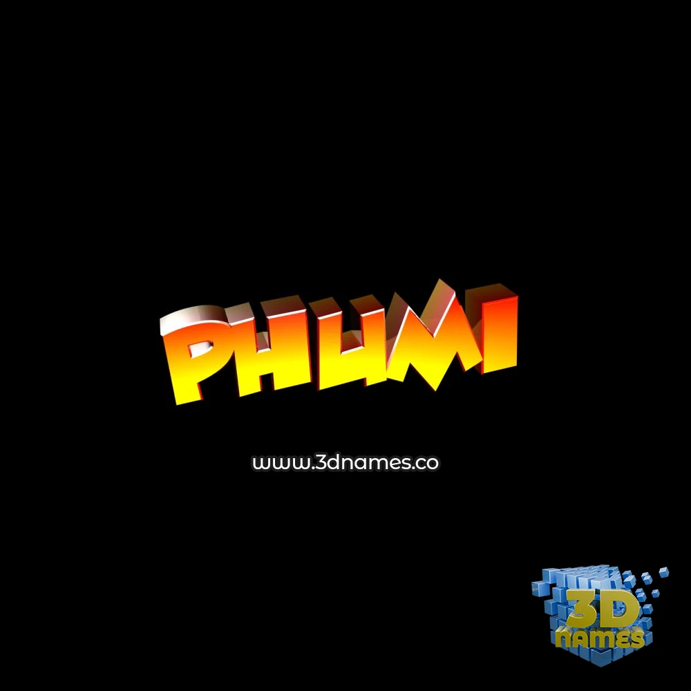 phumi in Black Background style - 3D name wallpaper