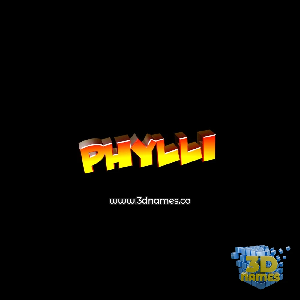 phylli in Black Background style - 3D name wallpaper