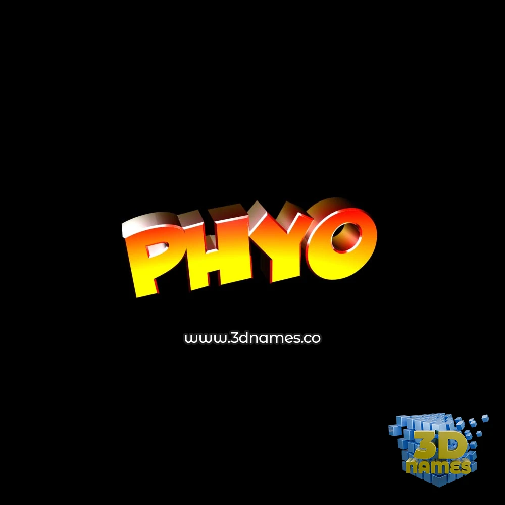 phyo in Black Background style - 3D name wallpaper
