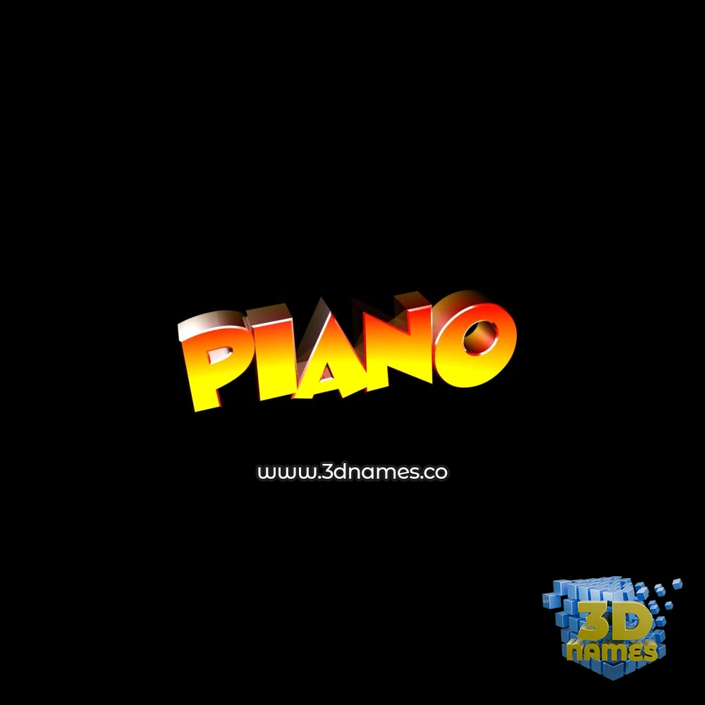 piano in Black Background style - 3D name wallpaper