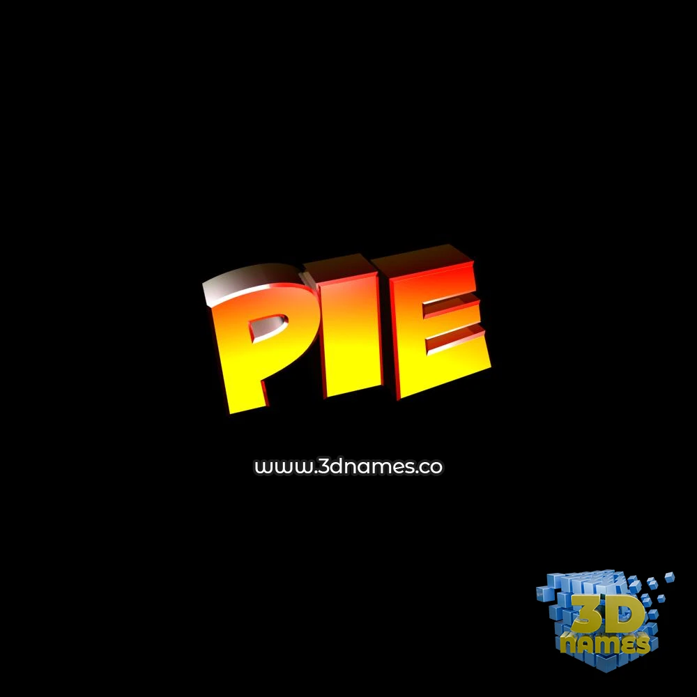 pie in Black Background style - 3D name wallpaper