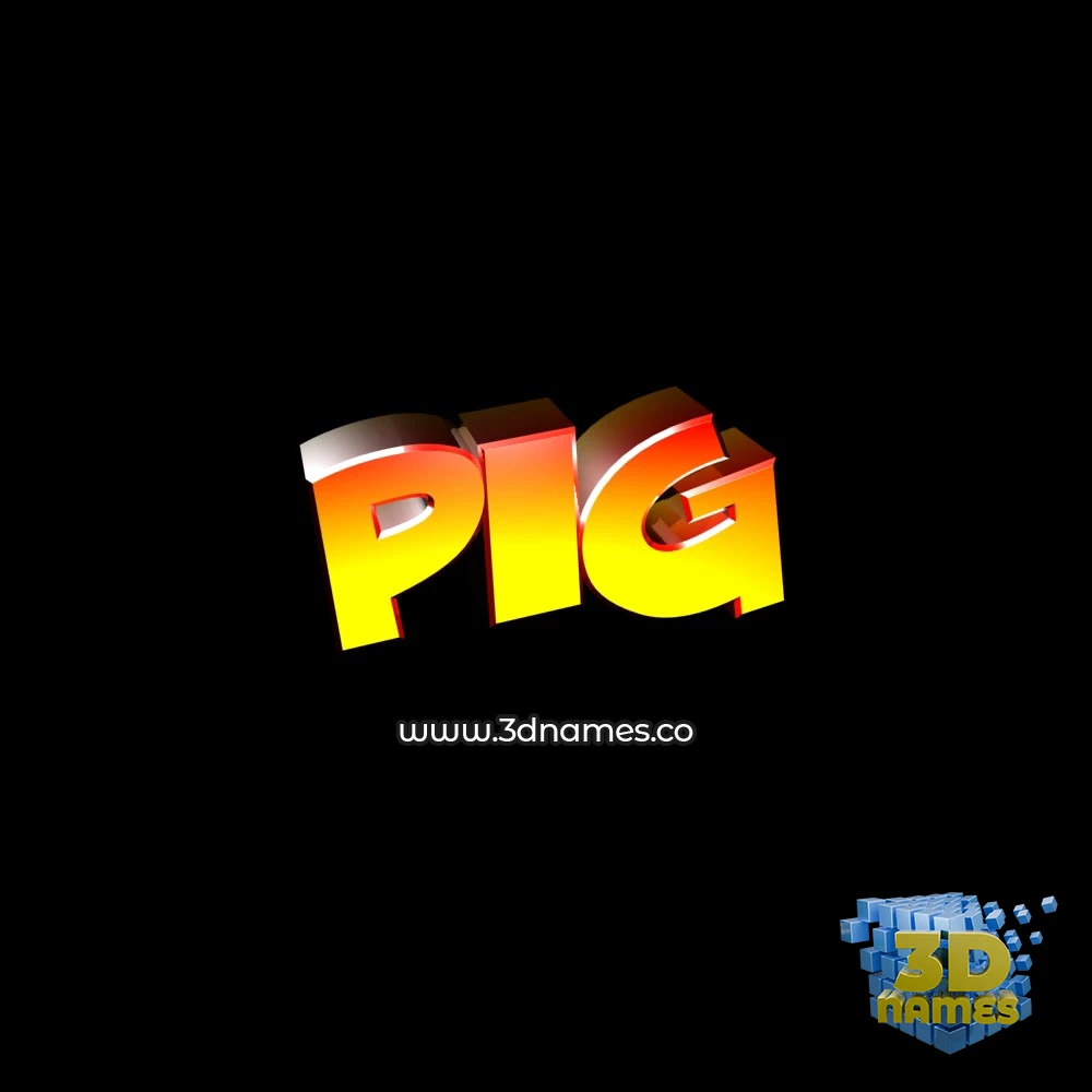 pig in Black Background style - 3D name wallpaper