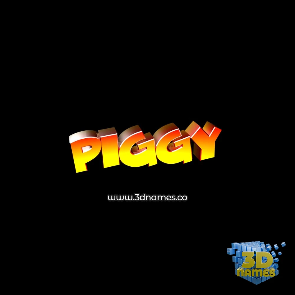 piggy in Black Background style - 3D name wallpaper