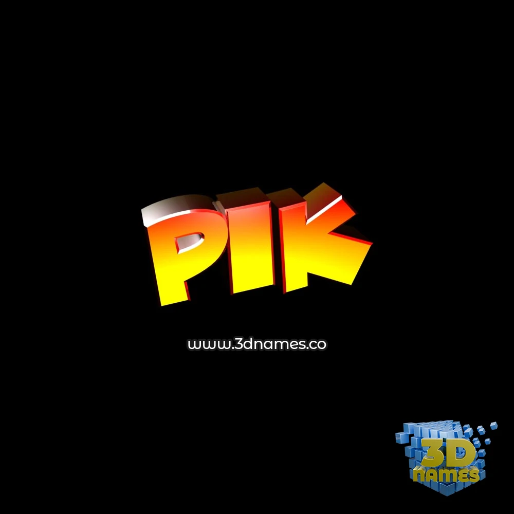 pik in Black Background style - 3D name wallpaper