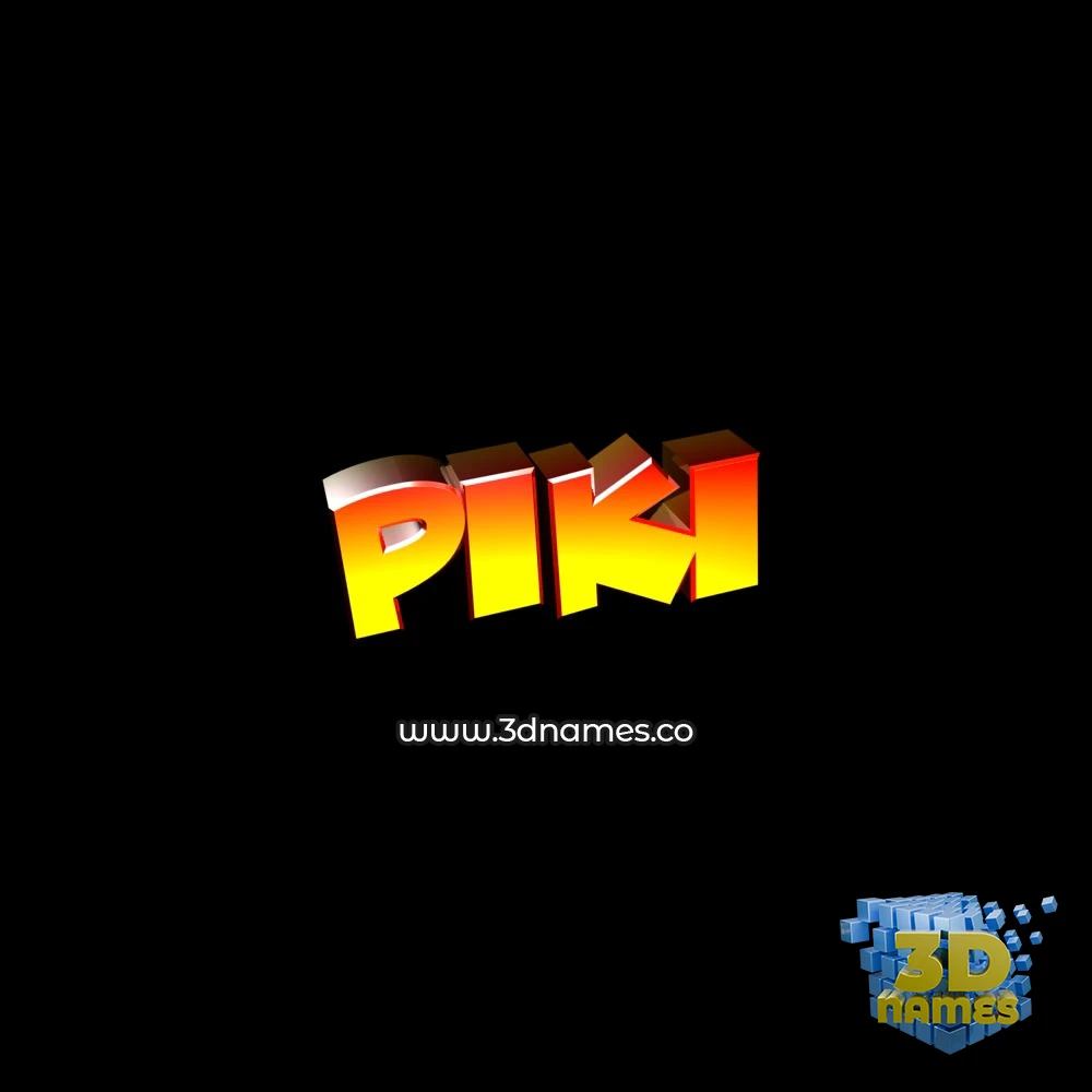 piki in Black Background style - 3D name wallpaper