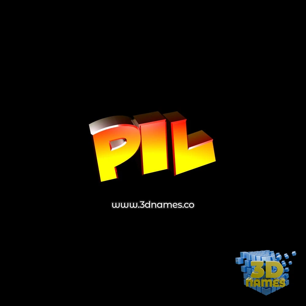 pil in Black Background style - 3D name wallpaper