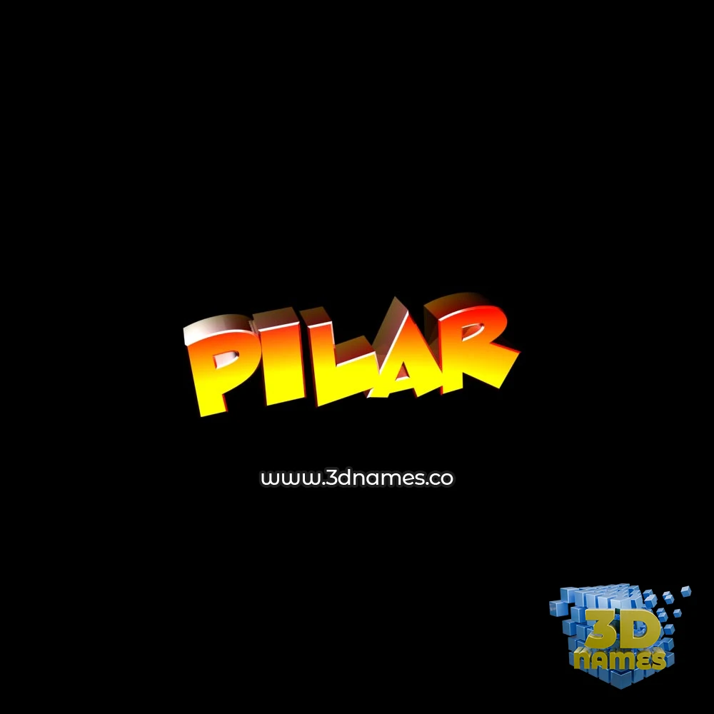 pilar in Black Background style - 3D name wallpaper