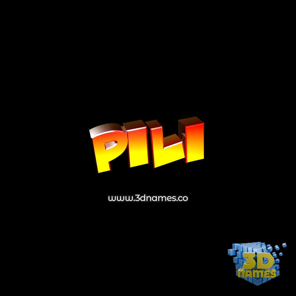 pili in Black Background style - 3D name wallpaper
