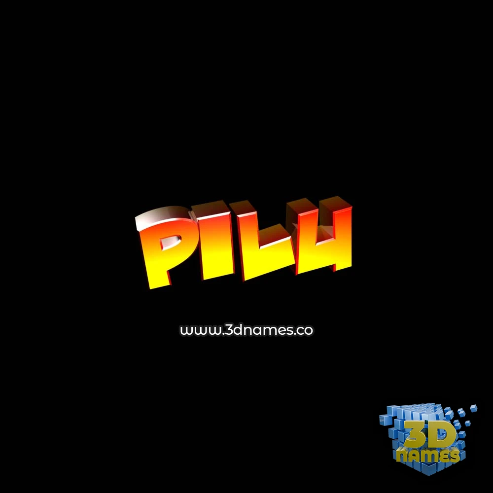 pilu in Black Background style - 3D name wallpaper