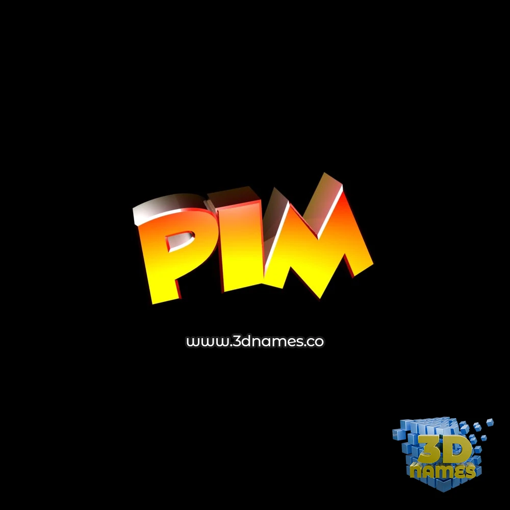 pim in Black Background style - 3D name wallpaper