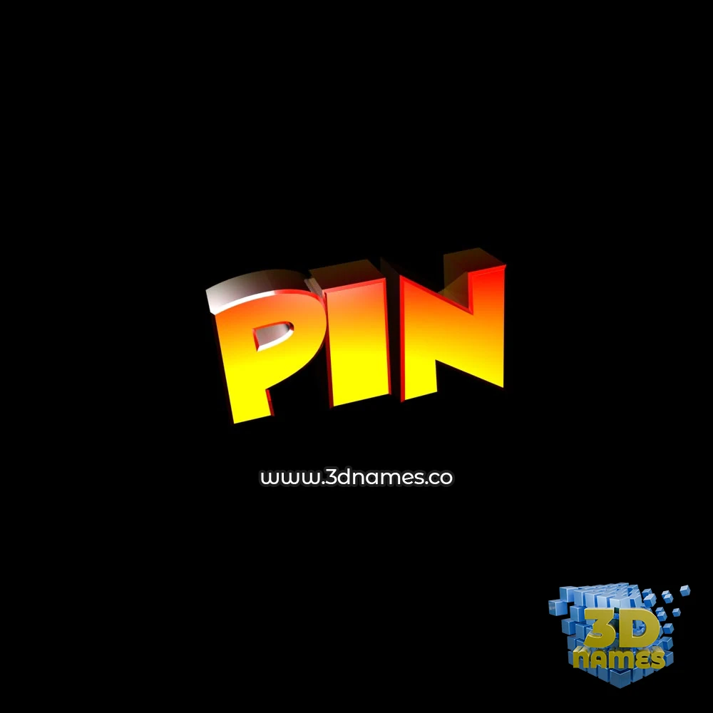 pin in Black Background style - 3D name wallpaper