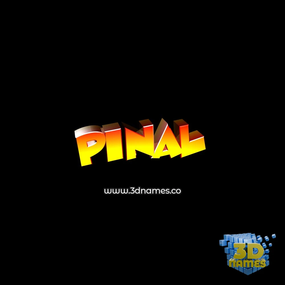 pinal in Black Background style - 3D name wallpaper