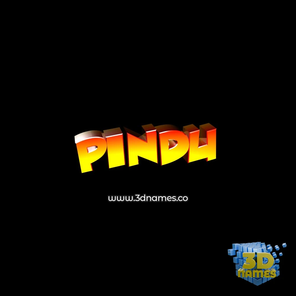 pindu in Black Background style - 3D name wallpaper