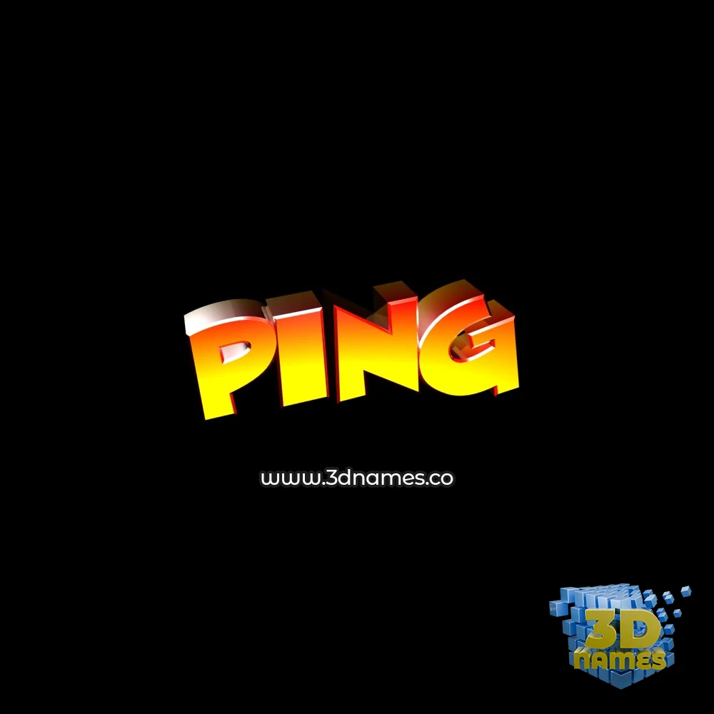 ping in Black Background style - 3D name wallpaper