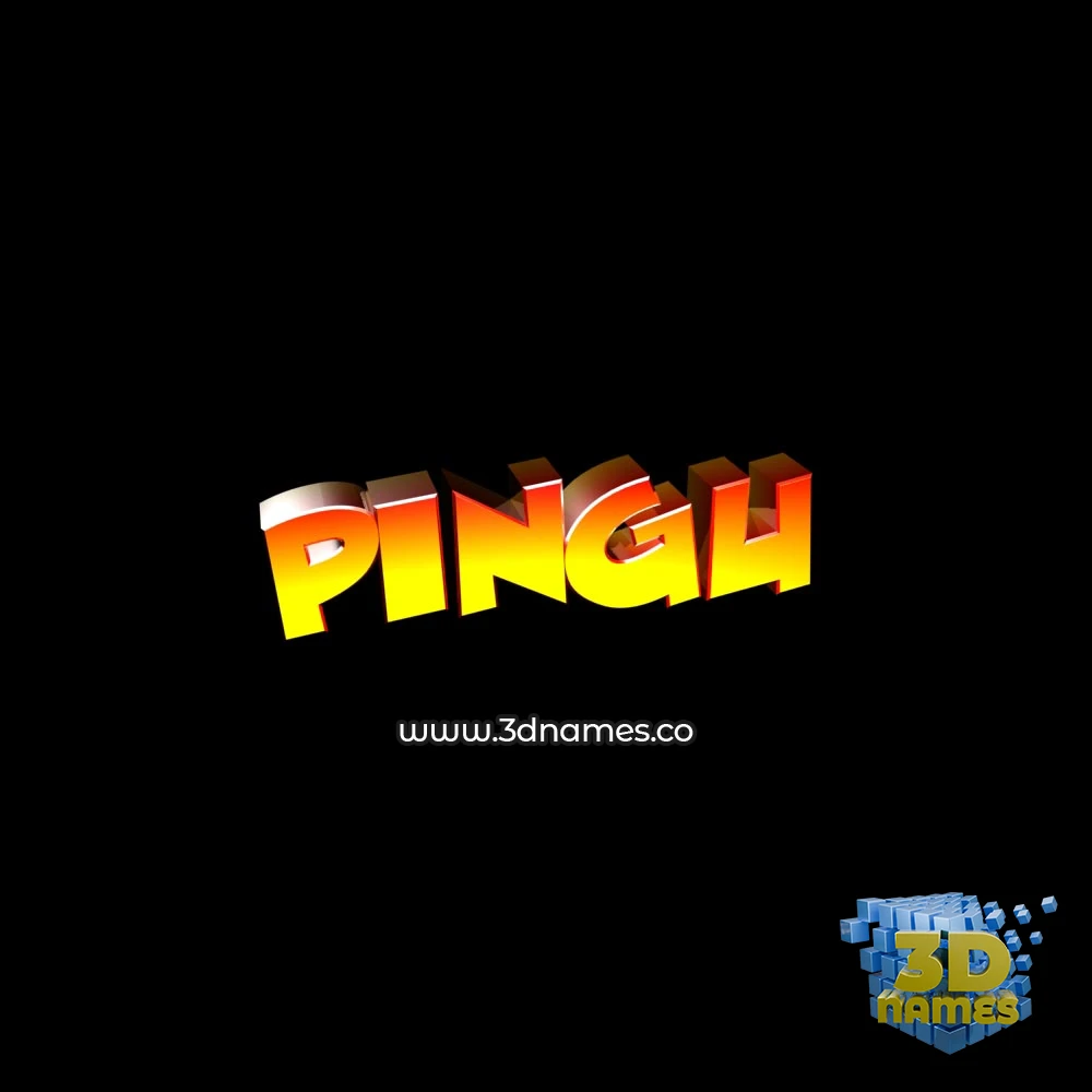 pingu in Black Background style - 3D name wallpaper