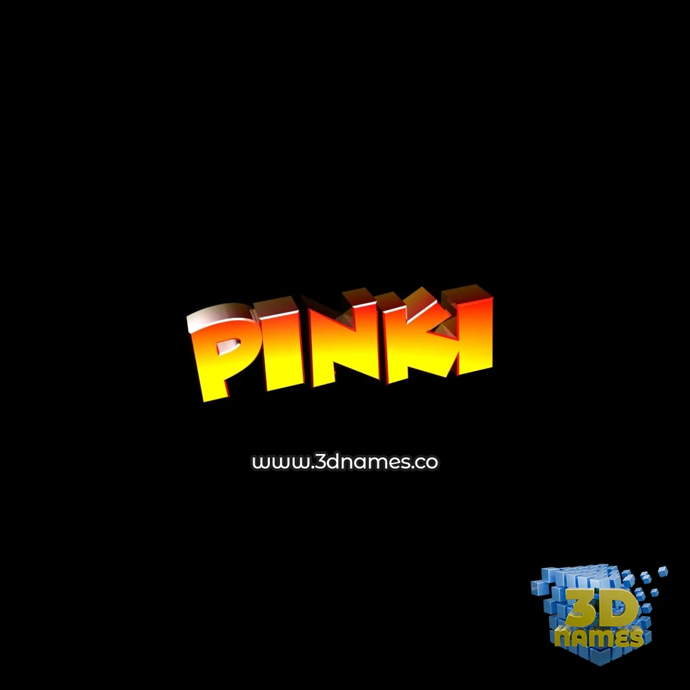 pinki in Black Background style - 3D name wallpaper
