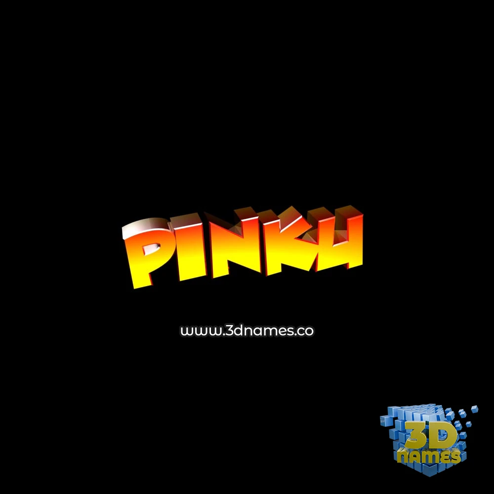 pinku in Black Background style - 3D name wallpaper