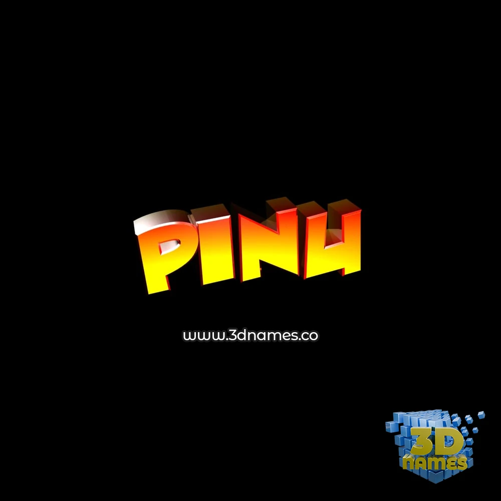 pinu in Black Background style - 3D name wallpaper